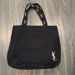 Yves Saint Laurent Black and Gold Tote Bag